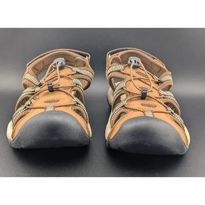 Mens Size 9.5 Tan Summer Sport Fishman Sandals - Comfy Beach Water Walking Shoes - SoleComfort.shoes