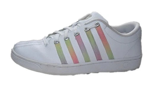 Pre-Owned K-Swiss Women's Court Pro II CMF White Rainbow Athletic Sneakers Womens Size 9.5