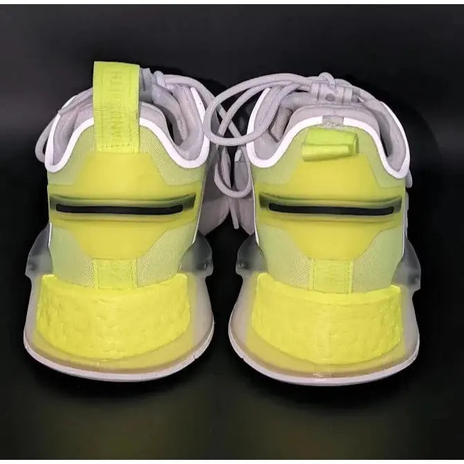 New w/ Defect adidas NMD_R1 V3 White Solar Yellow-HIGHLY REFLECTIVE Size 12 - SoleComfort.shoes