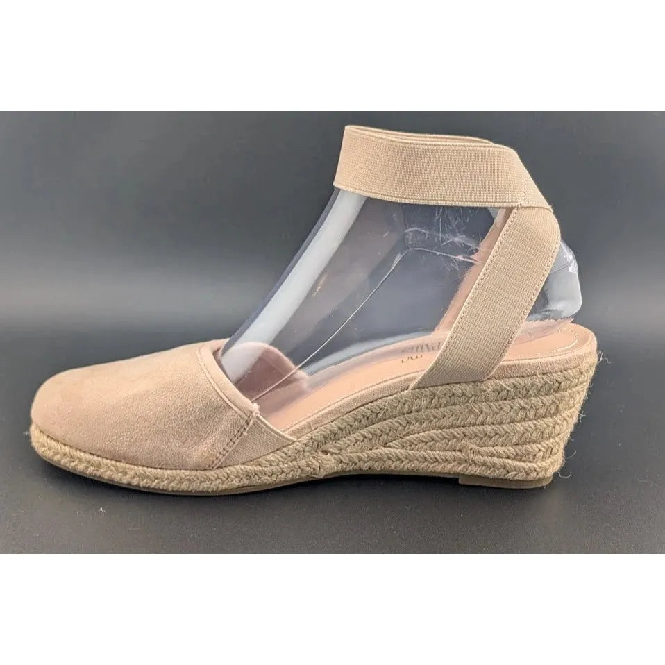 Dream Pairs Size 8 Women Espadrille Wedge Sandals Elastic Ankle Strap Closed Toe SoleComfort.shoes