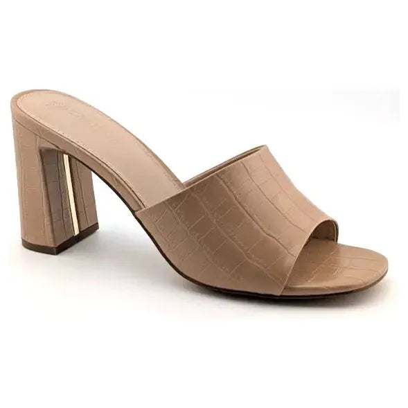 The Drop Womens Pattie High Block-Heeled Mule Sandal Size 7.5 Gold New The Drop