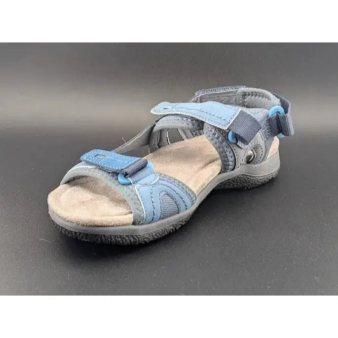 Earth Origins Sindy 3 Sandals Womens Size 7 Blue Hook & Loop Closure Comfort Bed - SoleComfort.shoes