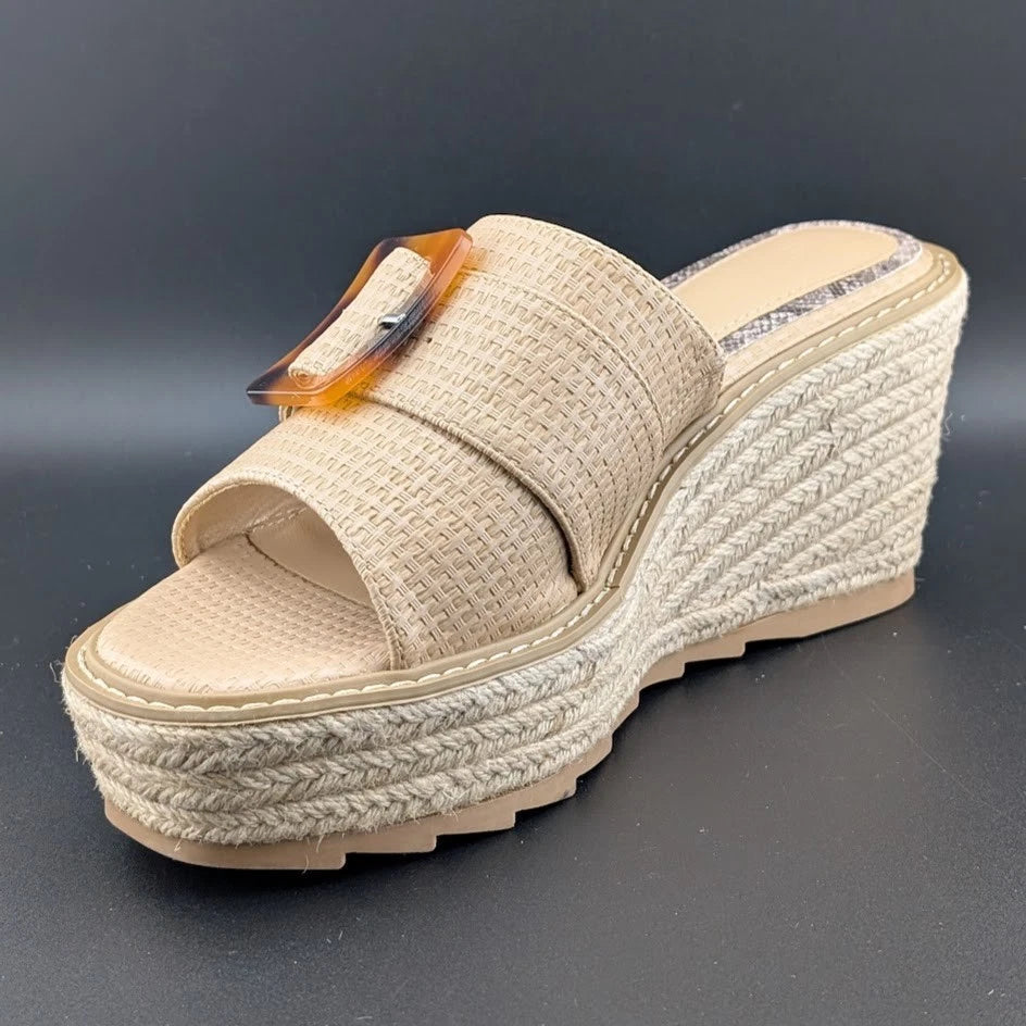 Coutgo Women Size 9 Wedge Platform Espadrille Sandal Casual Padded Footbed Shoe SoleComfort.shoes