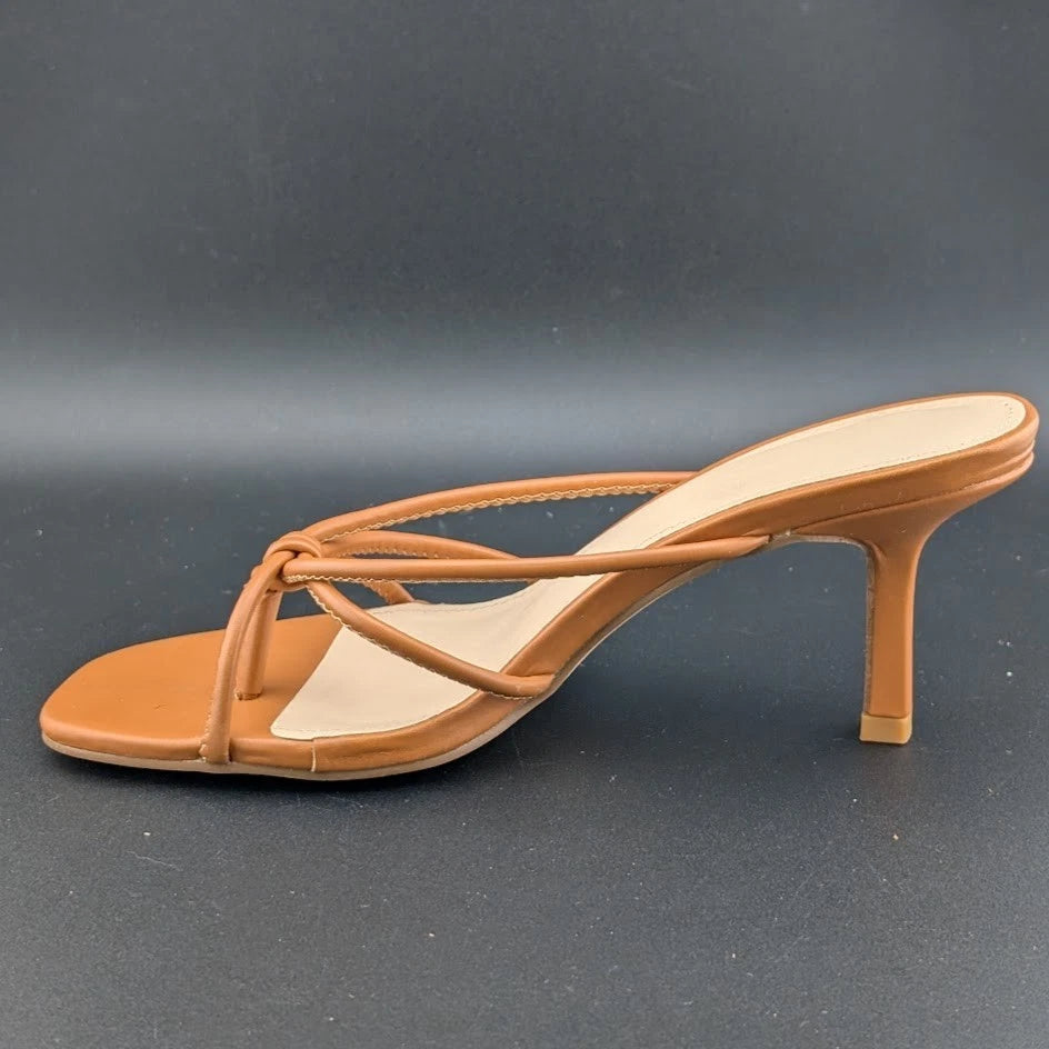 Women's Open Toe Stiletto Mules, Strappy Slingback Flip Flops Sandals SoleComfort.shoes