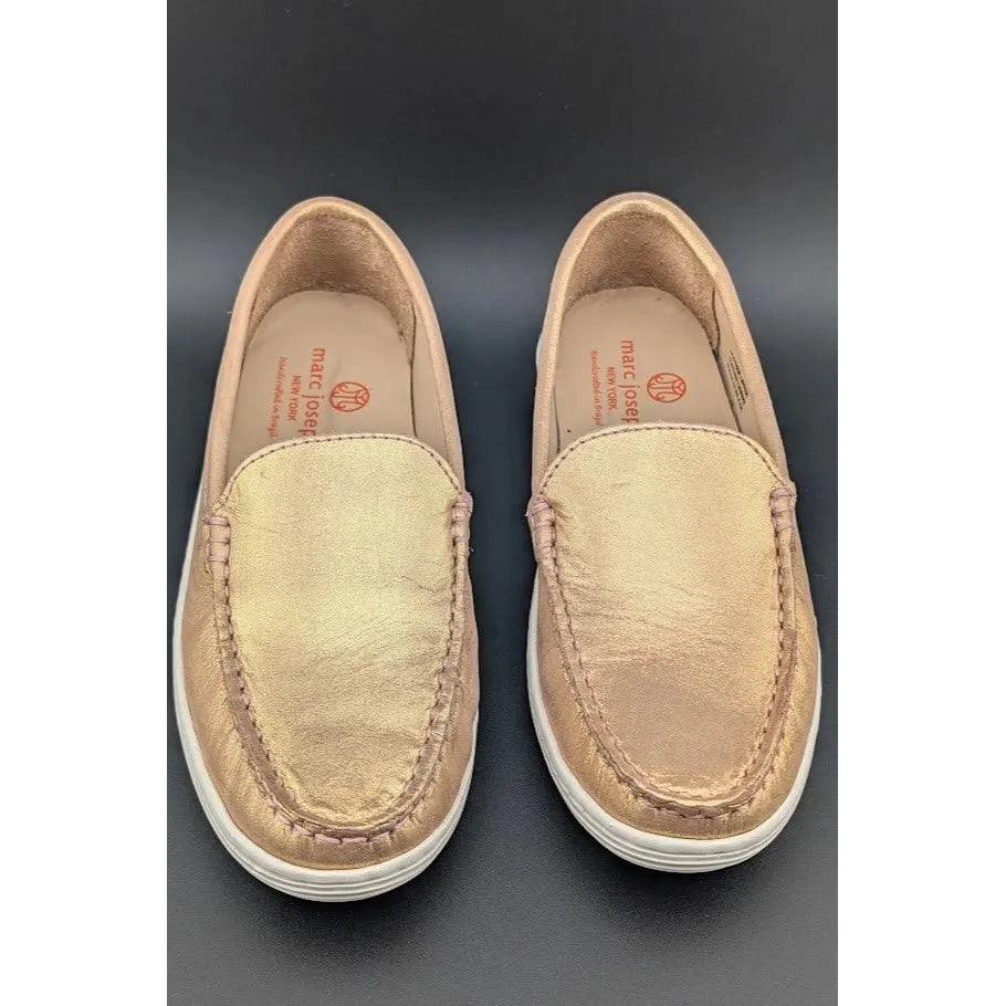 Marc Joseph Women's Size 4.5 New York Broadway Rose Gold Loafers (7707956) SoleComfort.shoes