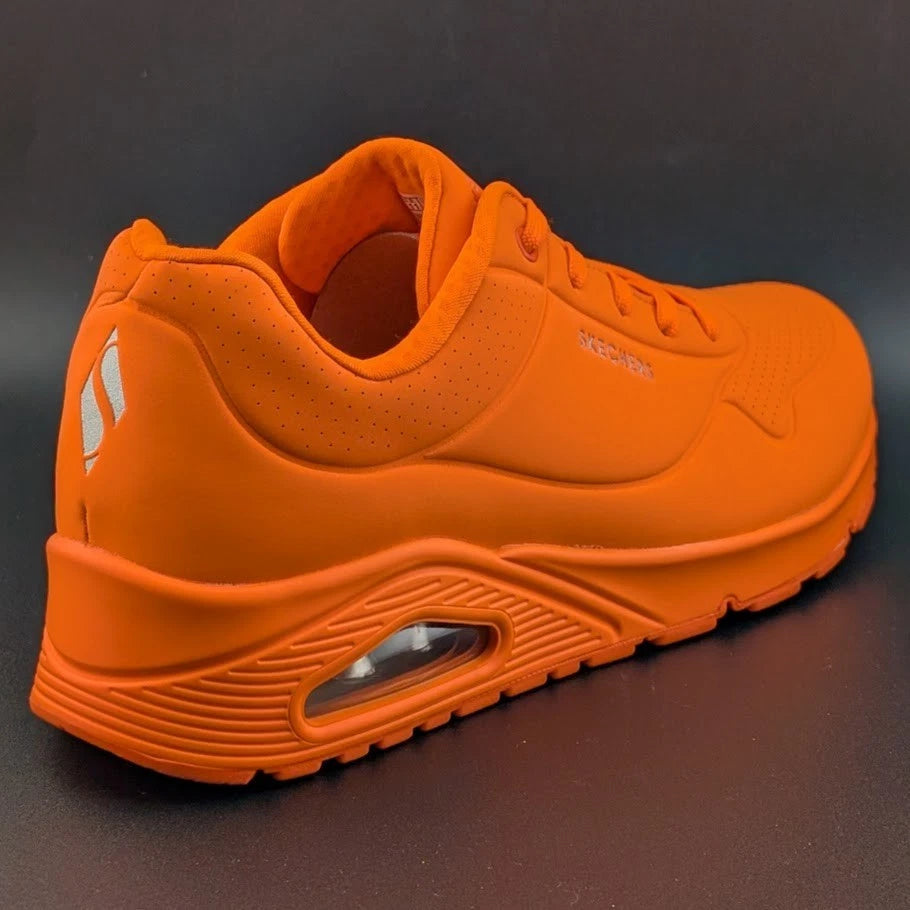 Skechers Womens Size 11 Uno-Night Shades Sneaker Shoes Neon Orange *FOOTBALL FAN Skechers