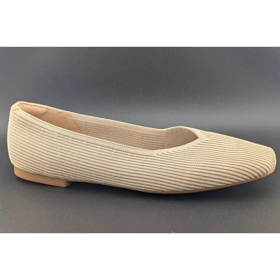 NEW Arromic Women's Size 12 Square Toe Ballet Flats Nude SoleComfort.shoes