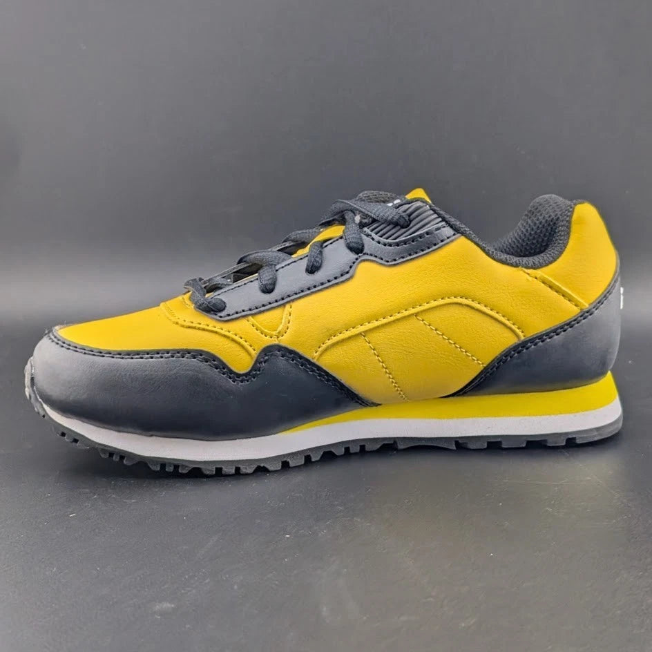 Size 2 FILA Kids Unisex Cress Color Block Sneakers Lemon/White/Black Fila