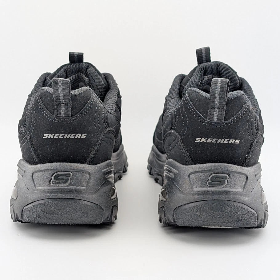 Skechers Womens Size 9.5W D'Lites Play On Black Lace-Up Oxford Sneaker 11949BBK Skechers