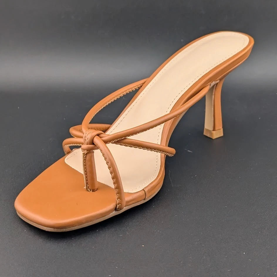 Women's Open Toe Stiletto Mules, Strappy Slingback Flip Flops Sandals SoleComfort.shoes