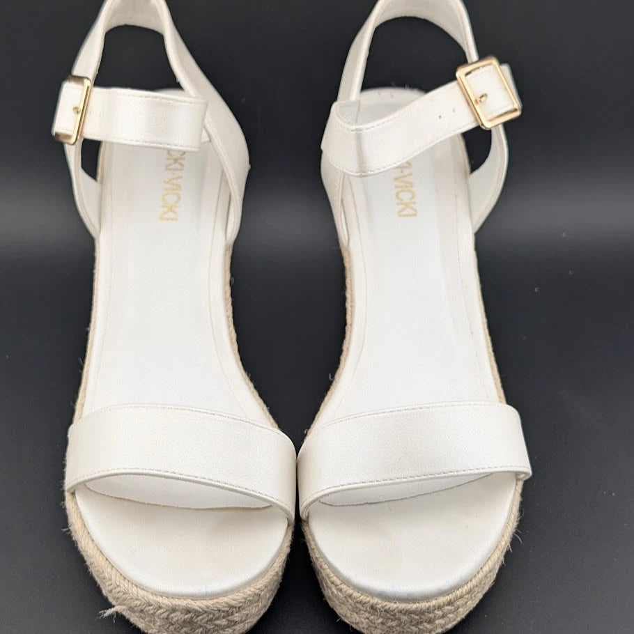 Vicki Vicki Women's Size 9 Open Toe 4-inch Wedge Platform Espadrilles SoleComfort.shoes