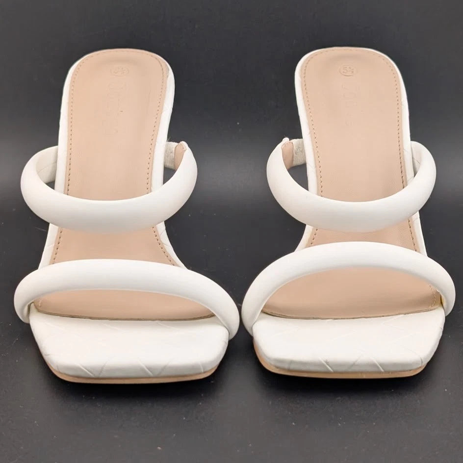 Women's Size 5.5 Two Strap Open Toe Low Block Chunky Heels Sandals Dress Pumps SoleComfort.shoes