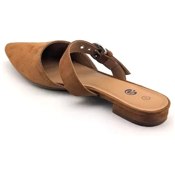 Pre-owned Rekayla Women’s Size 8 Mules, Closed Pointed Toe, Backless Loafer Shoe, Brown SoleComfort.shoes