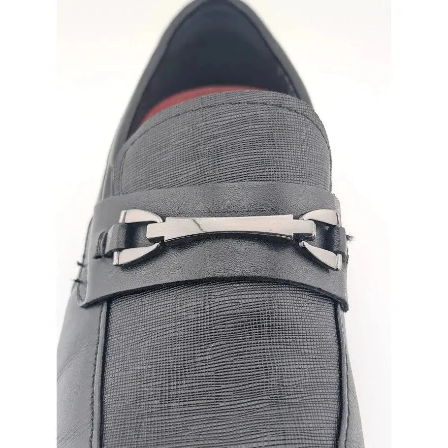 Stacy Adams Kaylor Moc Toe Bit Slip-On Loafers - Men's Size 8.5W Black Leather - SoleComfort.shoes