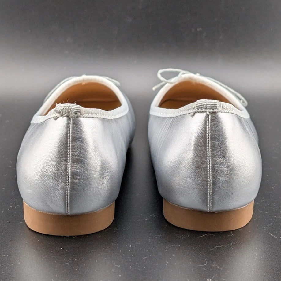 C.Paravano Womens Ballet Flats Slip-On Silver Metallic Size EU 37.5 (Fits US 7M) C.Paravano