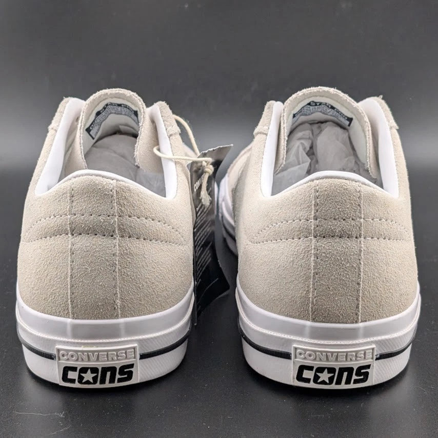 Converse Men's Size 10 One Star Pro Suede Low Top Shoe Egret-White-Black 172950C SoleComfort.shoes