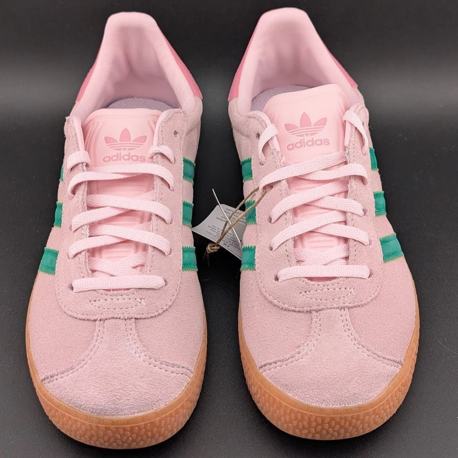 NEW Adidas Gazelle J Youth Size 5/Women's Size 6.5 Clear Pink Court Green JP7128 SoleComfort.shoes