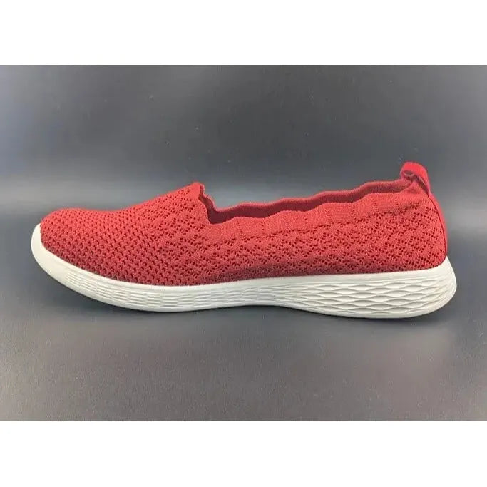 Womens Size 11 Scalloped Slip-on Knit Casual Ballet Flat Walking Sneaker EU 42.5 - SoleComfort.shoes