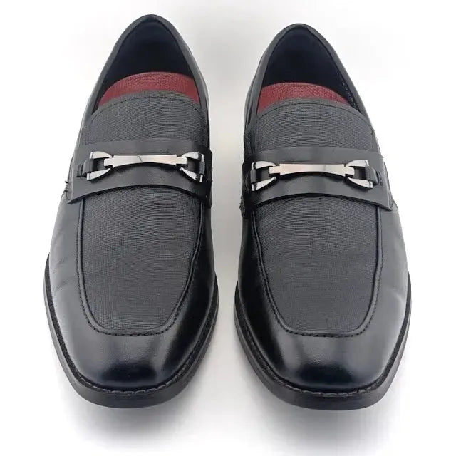 Stacy Adams Kaylor Moc Toe Bit Slip-On Loafers - Men's Size 8.5W Black Leather - SoleComfort.shoes