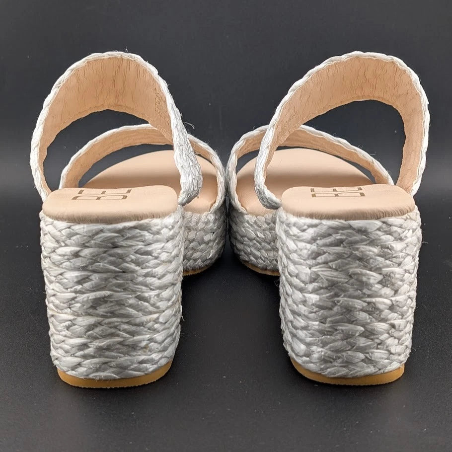 Womens Beach By Matisse Sz 9 Ocean Ave Platform Sandal Braided Raffia Block Heel Matisse