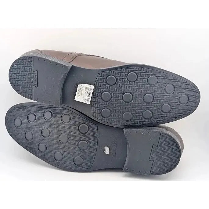 Clarks Mens Dress Shoes - Size 12M Mahogany Leather Whiddon Cap Oxford - SoleComfort.shoes