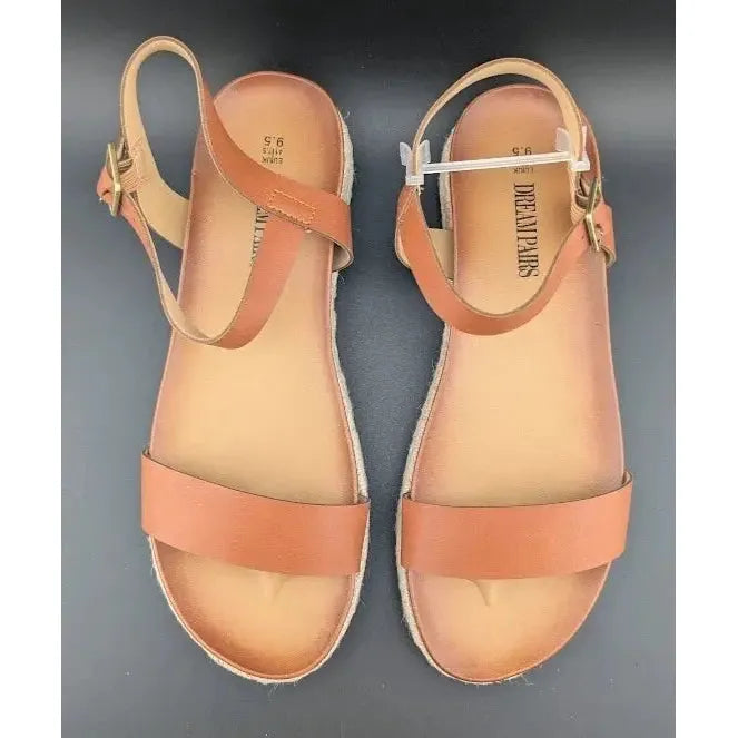 DREAM PAIRS 9.5 Women's Platform Espadrille Wedge Sandals Round Toe Causal Shoes - SoleComfort.shoes