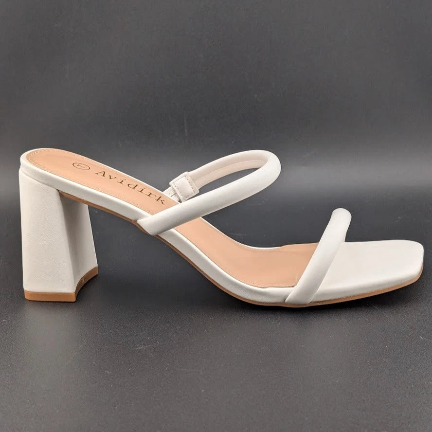 New Adidirk Women's Sz 7 3-in Chunky Heel Strappy Slide Sandals w/ Square Toe SoleComfort.shoes