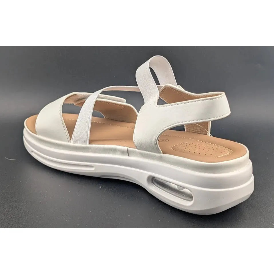 mysoft Women's Size 9 Walking Sandals Air Cushion Slingback Elastic Band Platform Shoes SoleComfort.shoes