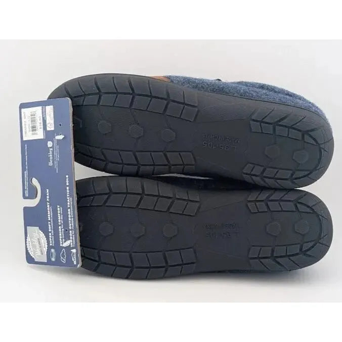 Wembley Men's Heather Indoor/Outdoor Microsuede Mule Slipper with Plaid Lining Wembley