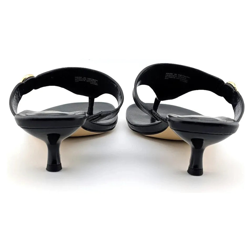 Michael Kors Women's Size 6M Lucinda Kitten Heel Slide Sandal, Black SoleComfort.shoes