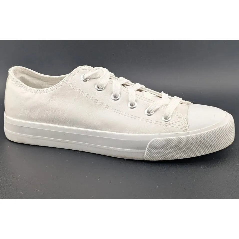 Pre-owned Women's Size 9 White Tennis Shoes Faux Leather Sneakers Casual Walking Women's SoleComfort.shoes