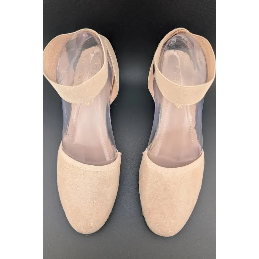 Dream Pairs Size 8 Women Espadrille Wedge Sandals Elastic Ankle Strap Closed Toe SoleComfort.shoes