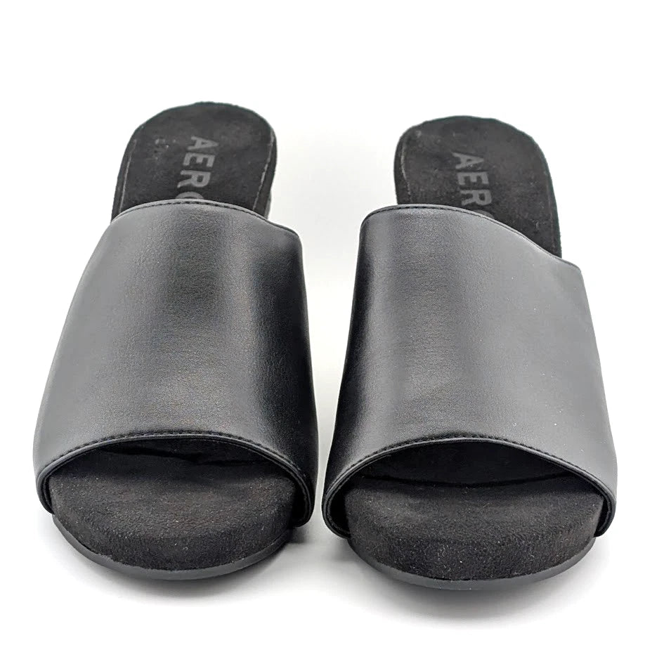 Aerosoles Women's Size 7 Wide Pierce Quilted Wedge Sandal Comfort Black Aerosoles