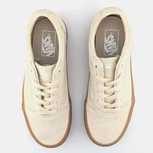 VANS Ward Old Skool Translucent Gum Crème Bru Womens Cream Suede Sneaker VANS