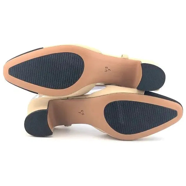 Adrizzlein Women 7M Slingback Low Pumps Closed Round Toe Two Toned Casual Shoe - SoleComfort.shoes