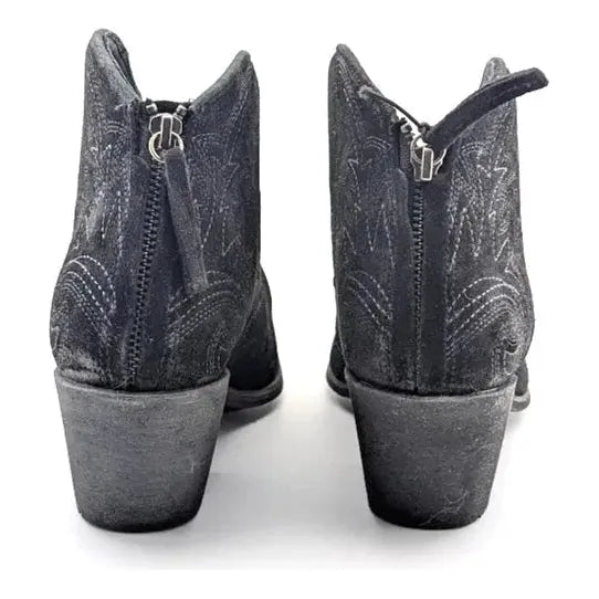 Ariat Women's Size 8 Layla Western Ankle Boots Distressed Black Suede - 10046888 Ariat