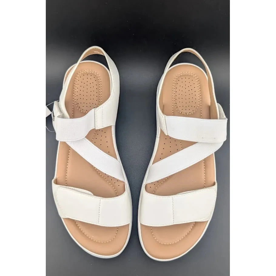 mysoft Women's Size 9 Walking Sandals Air Cushion Slingback Elastic Band Platform Shoes SoleComfort.shoes