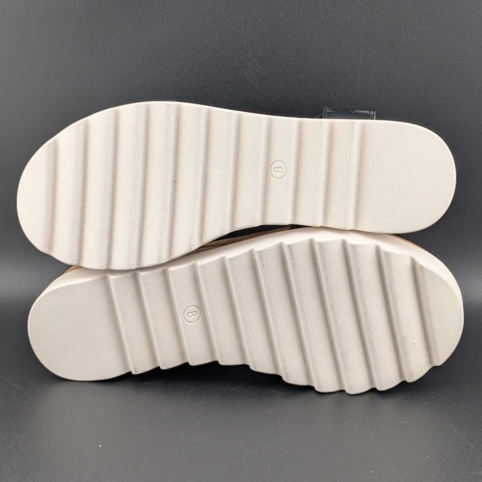 Womens Size 8 Sun Stone Melanyy Espadrille Ankle Strap Platform Sandal Black SoleComfort.shoes