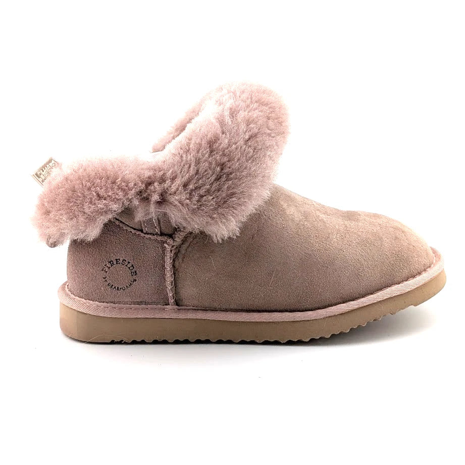 Fireside by Dearfoams Dusty Pink Size 10 Women’s Low Foldover Bootie WaterResist SoleComfort.shoes