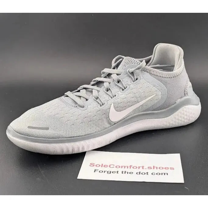 Womens Nike Size 7.5 Free Run RN 2018 Wolf Grey Black White 942837-003 Running - SoleComfort.shoes