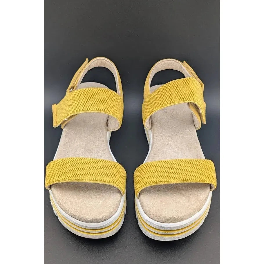 VJH Comfort Women's Size 10 Yellow Strappy Casual Platform Sandals -Memory Foam SoleComfort.shoes