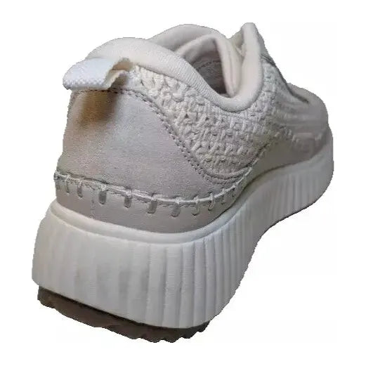 Pre-Owned DREAMPAIRS Size 8.5W Platform Sneakers Woman's Lace Up Creme Cushioned Shoes Dream Pairs