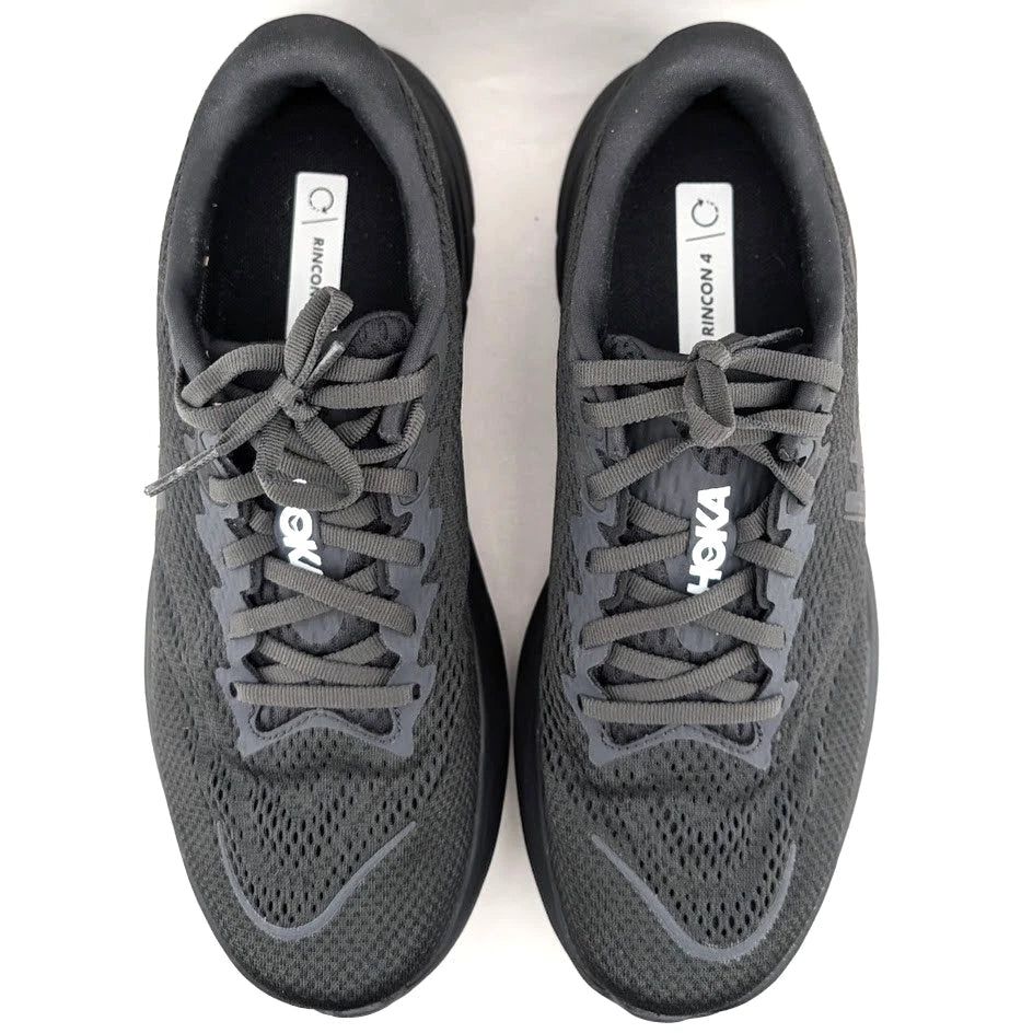 Hoka Rincon 4 Men's Size 9D / Women's Size 10.5W STK 1155130 Black on Black SoleComfort.shoes