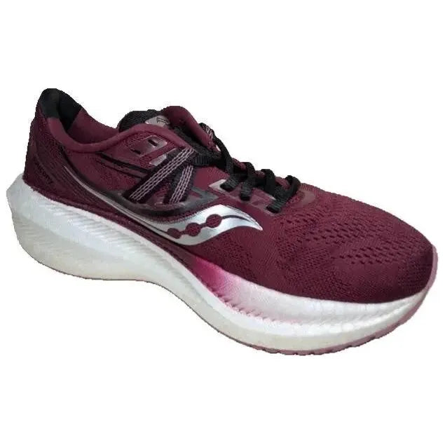 Pre-Owned Women's Saucony Triumph 20 Road Running Trainer Shoes Size 7.5 in Sundown Rose (Burg) New Balance