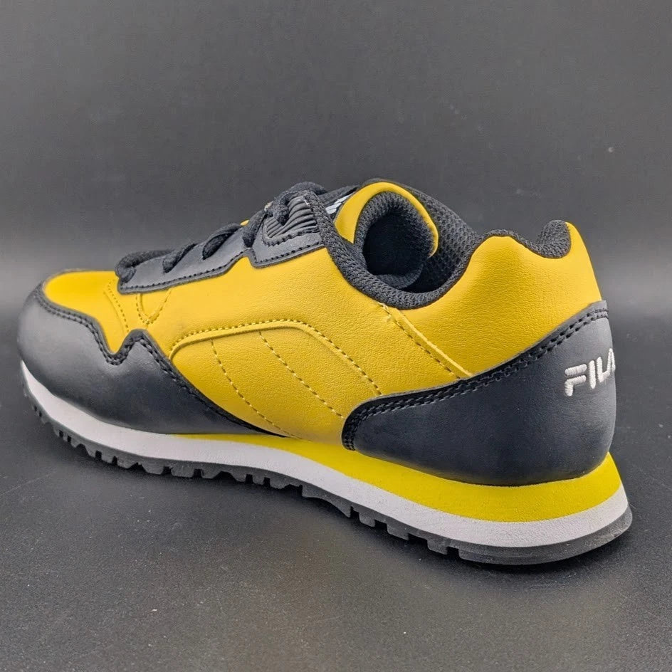 Size 2 FILA Kids Unisex Cress Color Block Sneakers Lemon/White/Black Fila