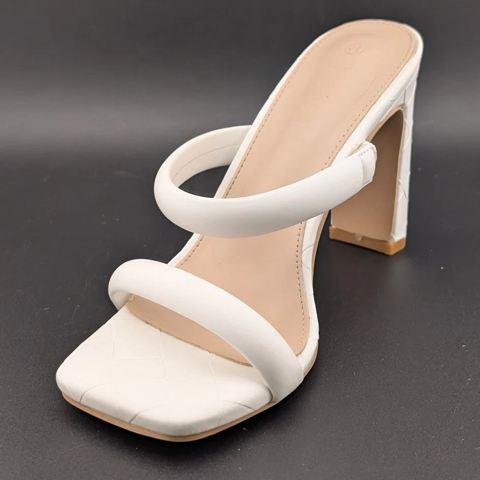 Women's Size 5.5 Two Strap Open Toe Low Block Chunky Heels Sandals Dress Pumps SoleComfort.shoes