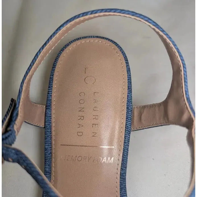LC Lauren Conrad Obsidian Denim Blue Women's Slide Sandals - Size 8.5 NWB LC Lauren Conrad