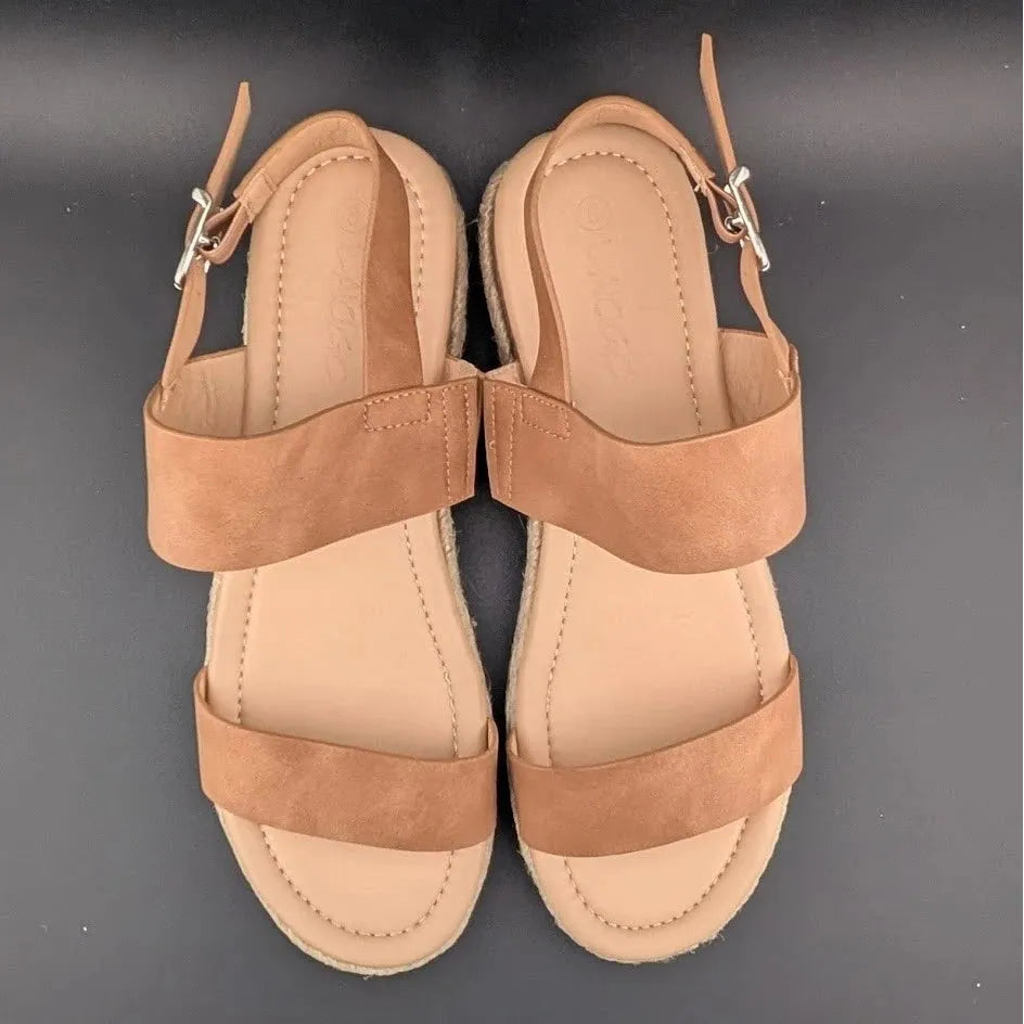 Women's Size 8 Platform Espadrille Buckle Open Toe Wedge Sandal w/ Ankle Strap SoleComfort.shoes