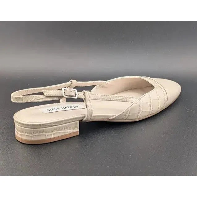 Pre-owned Steve Madden Size 7.5 Womens Belinda Toe Cap Flat Dressy Slingbacks Shoes - SoleComfort.shoes