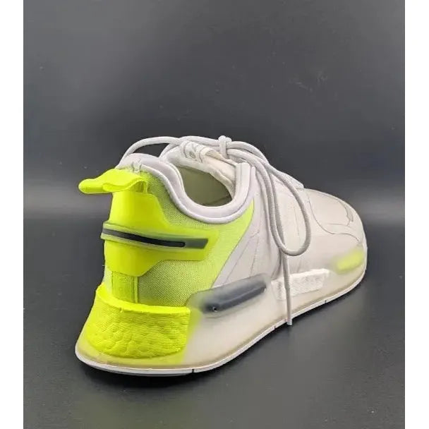 New w/ Defect adidas NMD_R1 V3 White Solar Yellow-HIGHLY REFLECTIVE Size 12 - SoleComfort.shoes